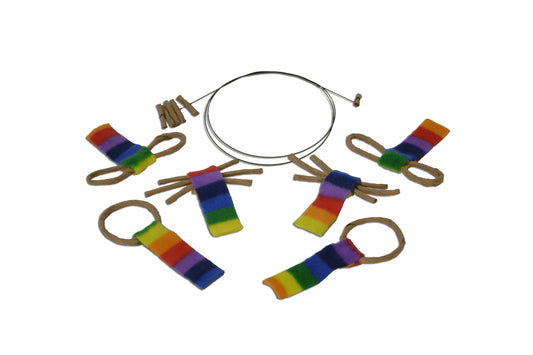 Cat Dancer Products Cat Chaser with Colorful Fleece Interective Toy for Exercise with Ringtail Whisker & Bowtie (Pack of 7)