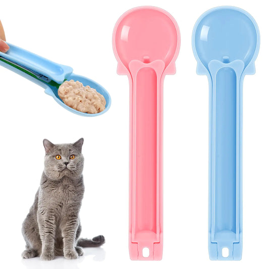 Baderke 2 Pieces Cat Strip Squeeze Spoon for Puree and Bisque Delectables Lickable Wet Cat Treat Dispenser Sliding Cat Happy Spoon Liquid Snack Dispenser Cat Feeder PET Feeding Food Storage Pink Blue