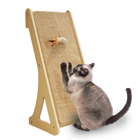 Meeyoview Cat Scratcher L Shape Cat Scratching Pad Sisal Cat Scratch Board for Indoor Cats Wall Furniture Protector with Catnip (Triangular Scratcher)