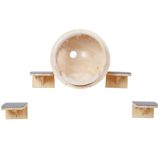 Wall-Mounted Cat Bed Furniture Round Space Capsule Acrylic Cat Perch Steps Cat Wooden Shelf Cat Lover Gift Cat Tree Tower-Classic Style-2